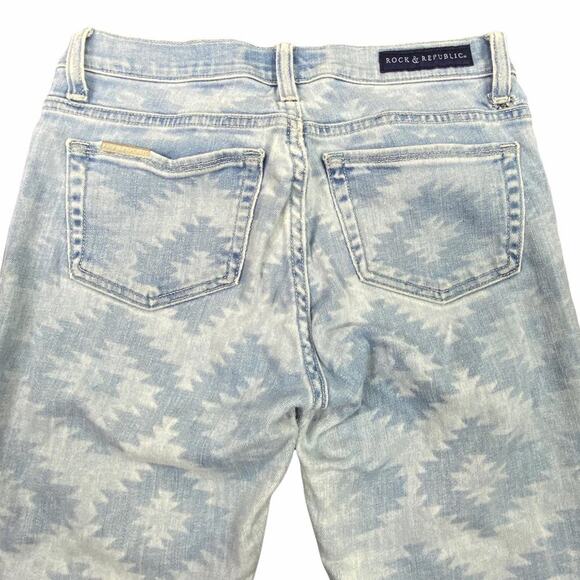 Rock & Republic Berlin Dreamcatcher Skinny Jeans Size 4 Blue White - Picture 4 of 14